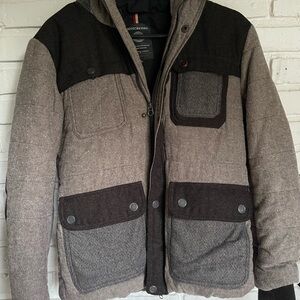 Scotch & Soda Two-Tone Black and Gray Puffer Jacket